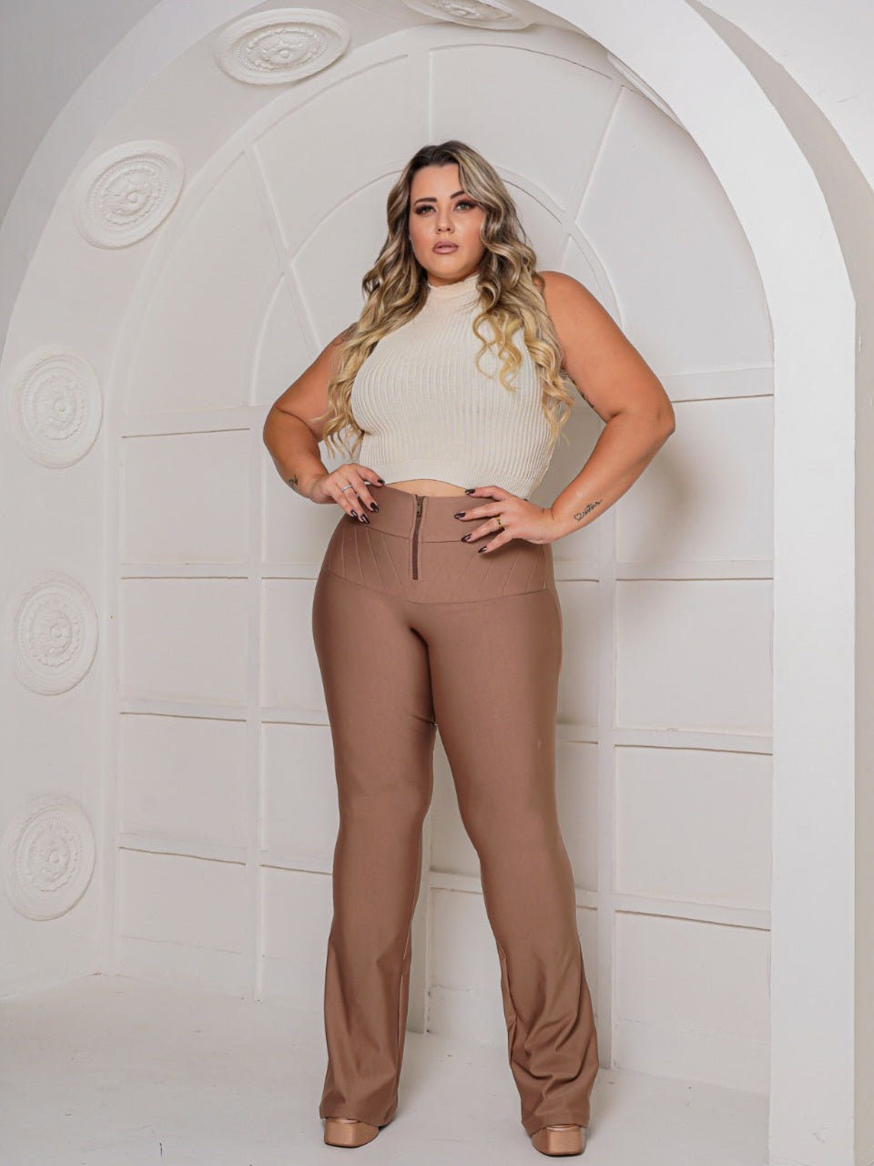 Calça Lipo Flare PLUS SIZE (48 a 54) - Modeladora Power Original - LEIA A DESCRIÇÃO!