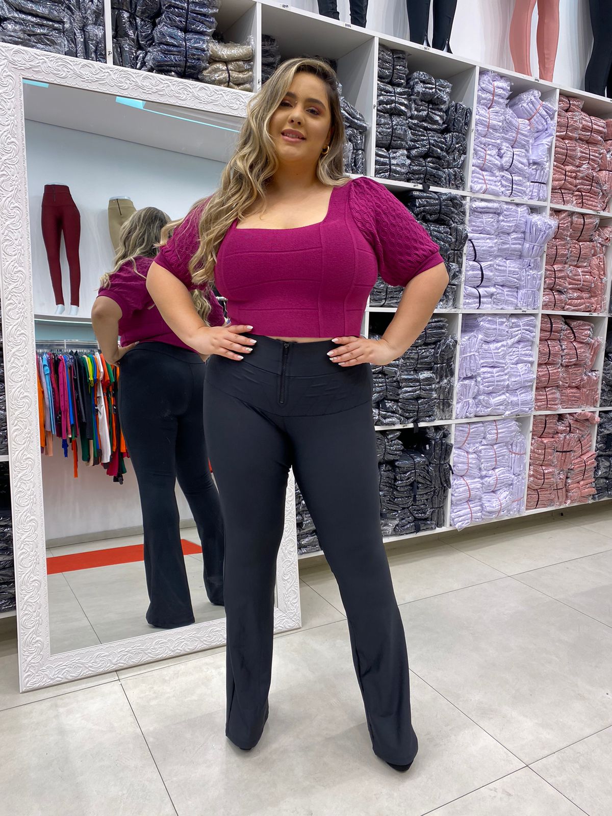 Calça Lipo Flare PLUS SIZE (48 a 54) - Modeladora Power Original - LEIA A DESCRIÇÃO!
