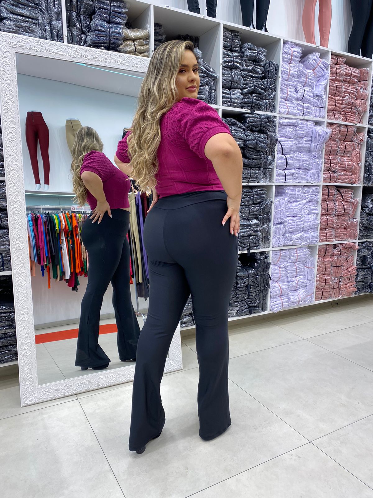 Calça Lipo Flare PLUS SIZE (48 a 54) - Modeladora Power Original - LEIA A DESCRIÇÃO!